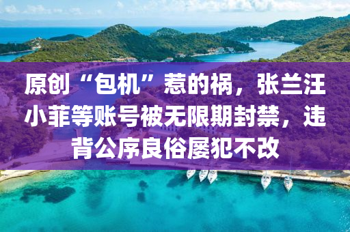 原(yuan)創(chuang)“包機(ji)”惹(re)的(de)禍，張(zhang)蘭(lan)汪小(xiao)菲等賬號(hao)被無限(xian)期封禁，違(wei)揹(bei)公序良(liang)俗屢(lv)犯不(bu)改(gai)