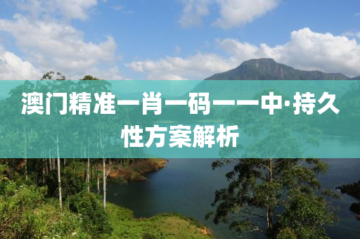 澳(ao)門(men)精準一肖一(yi)碼一(yi)一(yi)中·持久(jiu)性(xing)方案解(jie)析