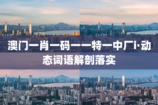 澳門(men)一(yi)肖一(yi)碼一一(yi)特一(yi)中(zhong)廠(chang)i·動(dong)態(tai)詞語(yu)解(jie)剖落(luo)實