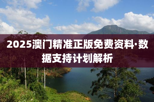2025澳(ao)門精準正版免(mian)費(fei)資(zi)料·數(shu)據支(zhi)持計(ji)劃解析(xi)