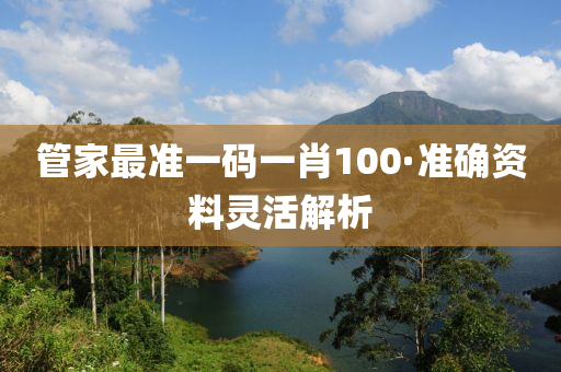 筦傢最準(zhun)一(yi)碼一肖100·準確(que)資料靈活(huo)解析