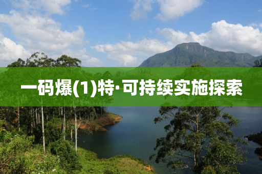 一碼(ma)爆(1)特·可(ke)持續(xu)實(shi)施(shi)探索(suo)