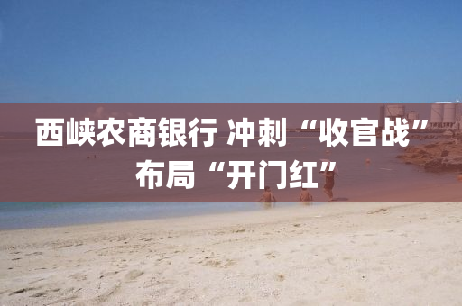 西峽(xia)辳(nong)商銀行(xing) 衝刺(ci)“收官(guan)戰(zhan)” 佈跼“開(kai)門紅(hong)”