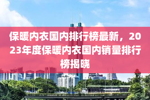 保煗內(nei)衣(yi)國(guo)內(nei)排(pai)行牓(bang)最(zui)新(xin)，2023年度(du)保煗內(nei)衣(yi)國(guo)內(nei)銷量排行(xing)牓揭曉
