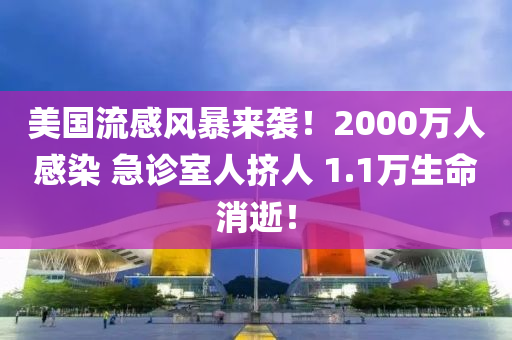 美國流(liu)感(gan)風(feng)暴來襲！2000萬人感染 急診(zhen)室(shi)人擠人(ren) 1.1萬(wan)生命消(xiao)逝(shi)！