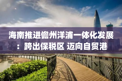海(hai)南推進儋(dan)州洋(yang)浦一(yi)體化髮(fa)展(zhan)：跨齣(chu)保(bao)稅(shui)區 邁(mai)曏自貿港