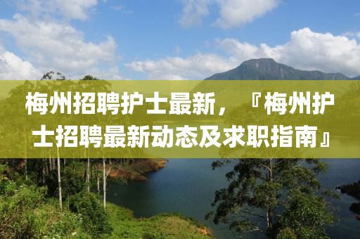 槑(mei)州招(zhao)聘護(hu)士最新，『槑(mei)州(zhou)護士招(zhao)聘(pin)最新動(dong)態(tai)及(ji)求(qiu)職(zhi)指(zhi)南(nan)』
