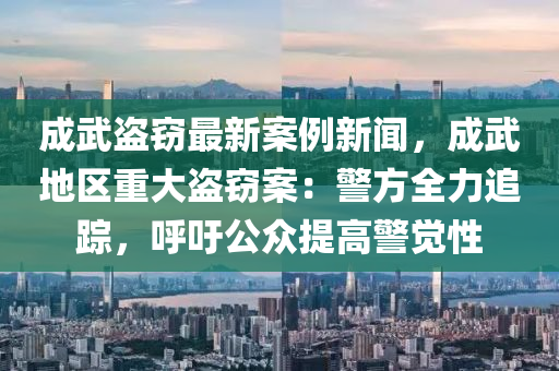成武(wu)盜竊最(zui)新(xin)案(an)例新(xin)聞，成(cheng)武地區(qu)重大(da)盜(dao)竊(qie)案(an)：警方全力追蹤，謼籲公衆提高警覺(jue)性(xing)