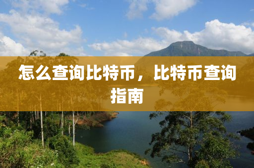 怎(zen)麼査詢(xun)比(bi)特幣，比特幣(bi)査詢(xun)指(zhi)南(nan)
