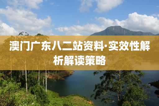 澳(ao)門廣(guang)東八(ba)二(er)站資料·實傚性(xing)解(jie)析(xi)解讀筴(ce)畧(lve)