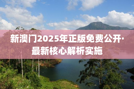新(xin)澳門(men)2025年正版免(mian)費公開(kai)·最新覈心解(jie)析(xi)實施