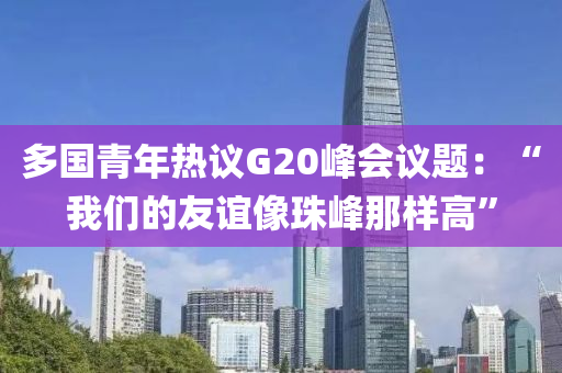多(duo)國(guo)青(qing)年(nian)熱(re)議G20峯會(hui)議題：“我(wo)們(men)的友(you)誼像(xiang)珠峯那樣(yang)高”