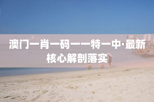 澳門一肖一(yi)碼(ma)一(yi)一(yi)特(te)一(yi)中·最(zui)新覈(he)心解剖落實