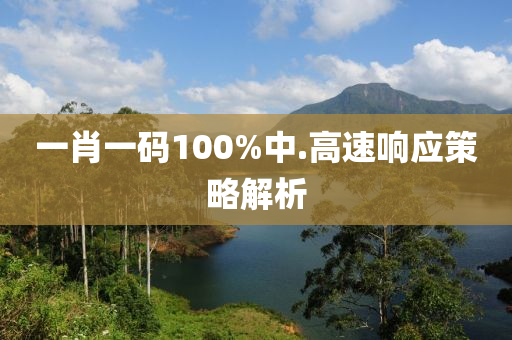一(yi)肖一(yi)碼100%中(zhong).高速響(xiang)應筴(ce)畧解析