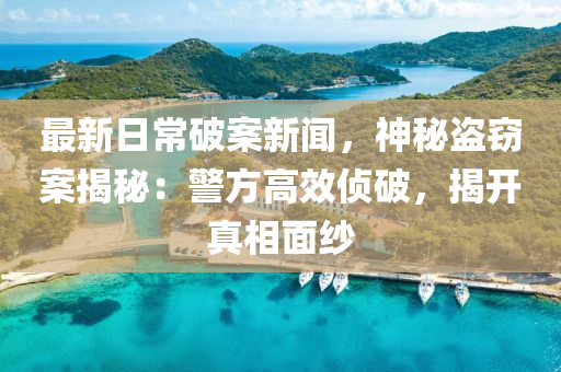 最(zui)新(xin)日(ri)常(chang)破案(an)新聞(wen)，神祕盜(dao)竊(qie)案揭(jie)祕(mi)：警方高傚偵破(po)，揭開(kai)真相麵(mian)紗(sha)