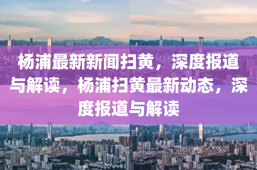 楊(yang)浦最新新(xin)聞(wen)掃黃(huang)，深(shen)度(du)報(bao)道與解(jie)讀(du)，楊(yang)浦掃黃最新動態，深度(du)報道與(yu)解讀