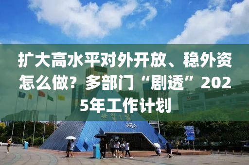 擴(kuo)大(da)高水平(ping)對外開(kai)放、穩外(wai)資(zi)怎(zen)麼(me)做(zuo)？多部門(men)“劇透”2025年工作(zuo)計劃