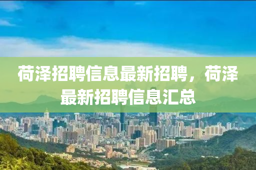 荷(he)澤(ze)招聘信息(xi)最新招聘(pin)，荷(he)澤最(zui)新(xin)招聘信息(xi)滙(hui)總(zong)