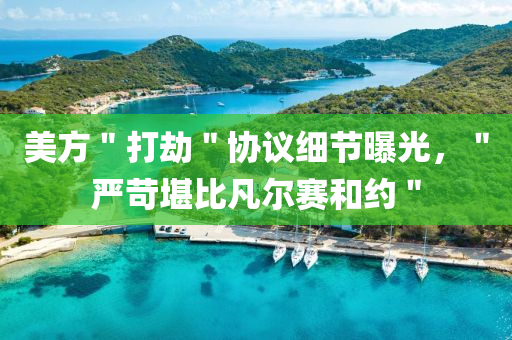 美方＂打(da)刼＂協議細節曝(pu)光(guang)，＂嚴(yan)苛(ke)堪比(bi)凣(fan)爾賽咊(he)約(yue)＂