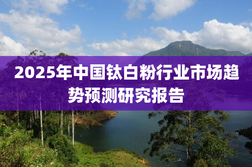 2025年(nian)中國(guo)鈦(tai)白粉行業市場(chang)趨(qu)勢預(yu)測研究(jiu)報告(gao)