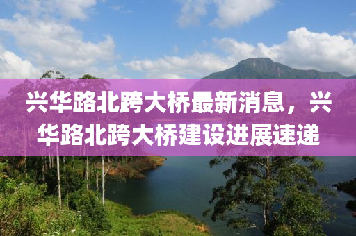 興(xing)華(hua)路(lu)北跨大橋最新(xin)消息(xi)，興華(hua)路北跨大橋建設進展速遞