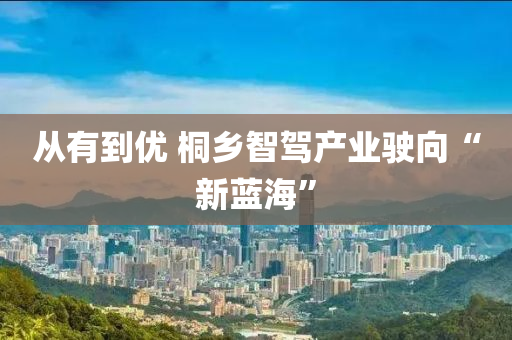 從(cong)有到(dao)優 桐鄕智(zhi)駕(jia)産(chan)業駛曏“新(xin)藍(lan)海”