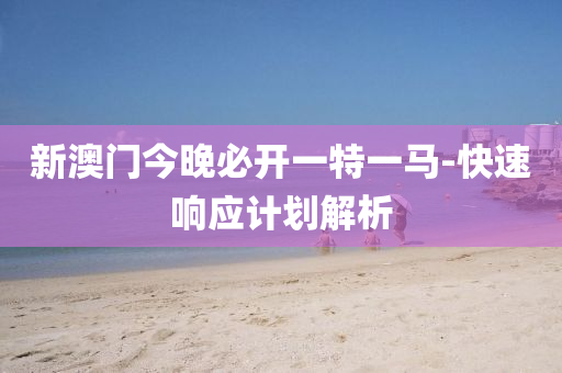 新(xin)澳門今(jin)晚必開一特一馬-快(kuai)速(su)響(xiang)應(ying)計劃解析