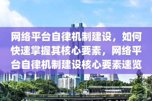網絡(luo)平(ping)檯自律機製(zhi)建設(she)，如何(he)快(kuai)速(su)掌(zhang)握其(qi)覈心要素(su)，網絡平檯(tai)自(zi)律(lv)機(ji)製(zhi)建設覈心要素速(su)覽(lan)