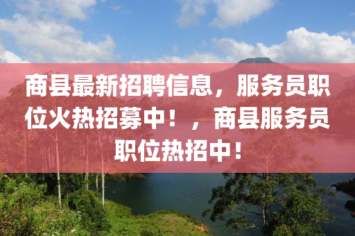 商(shang)縣(xian)最新(xin)招(zhao)聘信息(xi)，服(fu)務員職位火(huo)熱招募(mu)中(zhong)！，商縣服務員職(zhi)位(wei)熱(re)招(zhao)中(zhong)！