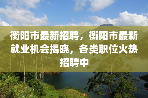 衡陽市最(zui)新招聘(pin)，衡陽(yang)市最新(xin)就(jiu)業(ye)機(ji)會(hui)揭(jie)曉(xiao)，各類(lei)職(zhi)位火熱(re)招(zhao)聘(pin)中