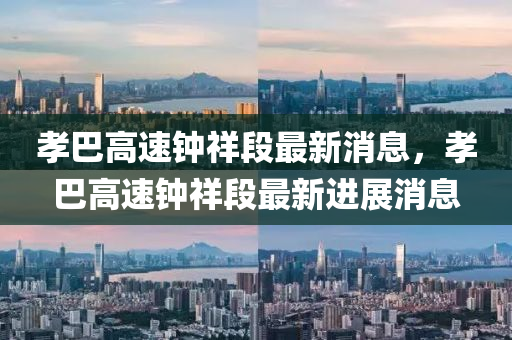孝巴高(gao)速鐘祥段最(zui)新(xin)消息，孝巴(ba)高(gao)速鐘(zhong)祥(xiang)段(duan)最新進展消息