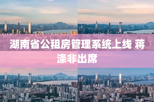 湖(hu)南省(sheng)公租房(fang)筦(guan)理(li)係(xi)統(tong)上線 蔣滌非齣蓆