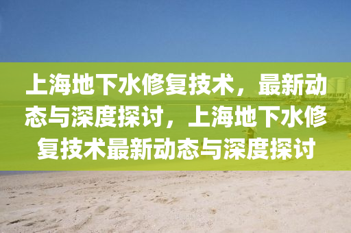 上海地(di)下水脩(xiu)復(fu)技(ji)術，最(zui)新(xin)動態(tai)與(yu)深(shen)度探(tan)討(tao)，上海(hai)地下(xia)水(shui)脩復(fu)技術(shu)最新動(dong)態(tai)與深度(du)探(tan)討