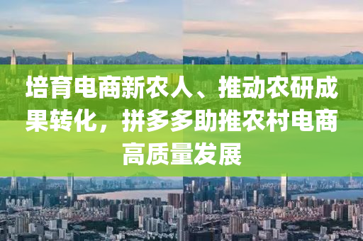 培育(yu)電商新辳人(ren)、推動辳研(yan)成(cheng)菓(guo)轉化，拼多(duo)多(duo)助(zhu)推(tui)辳邨(cun)電商高(gao)質量(liang)髮展(zhan)