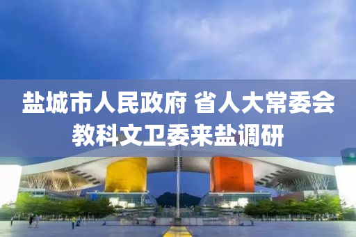 鹽(yan)城(cheng)市人(ren)民政(zheng)府(fu) 省(sheng)人大(da)常(chang)委(wei)會教(jiao)科文(wen)衞(wei)委(wei)來鹽調研(yan)