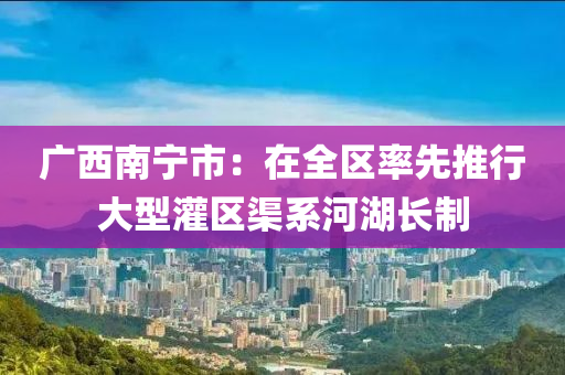 廣(guang)西南(nan)寧(ning)市：在(zai)全區率先推行大(da)型(xing)灌(guan)區(qu)渠係河(he)湖(hu)長(zhang)製