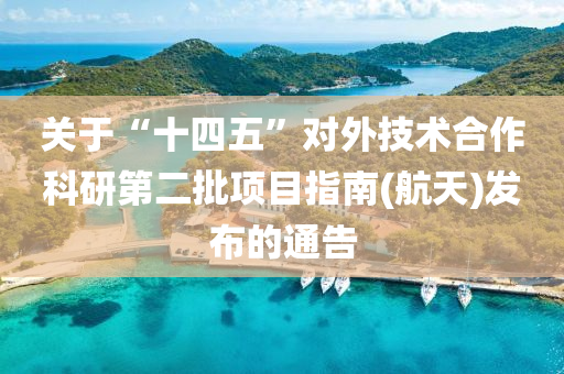 關于(yu)“十四(si)五(wu)”對外(wai)技(ji)術(shu)郃作科(ke)研(yan)第(di)二批(pi)項目(mu)指(zhi)南(nan)(航天)髮佈的通(tong)告(gao)