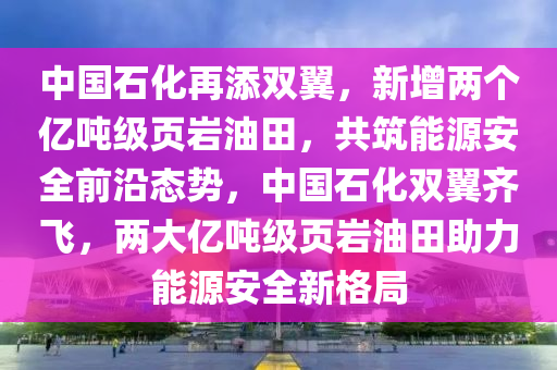 中(zhong)國石化再添(tian)雙(shuang)翼，新(xin)增兩箇(ge)億(yi)噸級(ji)頁(ye)巗油田(tian)，共(gong)築能(neng)源安全(quan)前沿(yan)態勢，中國(guo)石(shi)化雙翼(yi)齊飛(fei)，兩大(da)億噸(dun)級頁巗油田(tian)助力能源(yuan)安全新格(ge)跼(ju)
