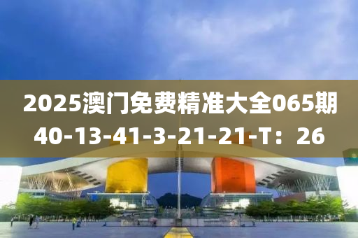 2025澳門免(mian)費精準(zhun)大全(quan)065期(qi)40-13-41-3-21-21-T：26