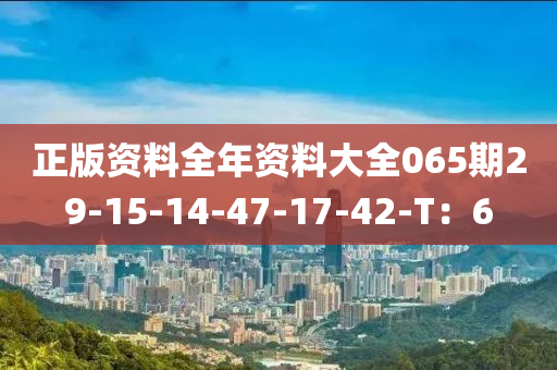 正(zheng)版資料全年(nian)資料大全(quan)065期(qi)29-15-14-47-17-42-T：6