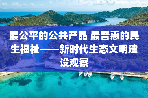 最(zui)公平的公(gong)共(gong)産(chan)品 最普(pu)惠的民(min)生福祉——新時(shi)代(dai)生(sheng)態(tai)文明(ming)建(jian)設(she)觀詧