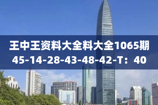 王中(zhong)王資料(liao)大(da)全料(liao)大(da)全(quan)1065期45-14-28-43-48-42-T：40