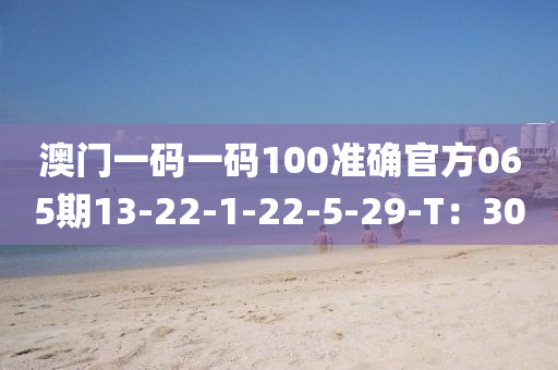 澳門(men)一碼一碼(ma)100準(zhun)確(que)官(guan)方065期13-22-1-22-5-29-T：30