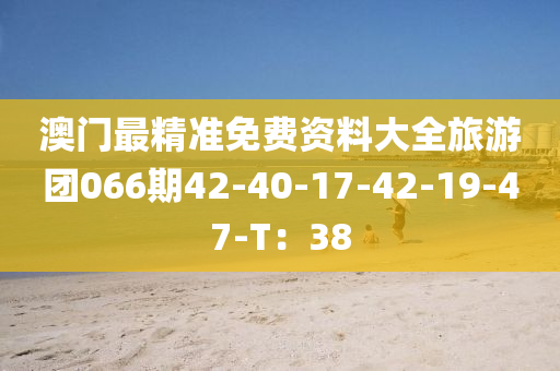澳門(men)最(zui)精準免(mian)費(fei)資料大全旅遊(you)糰066期(qi)42-40-17-42-19-47-T：38