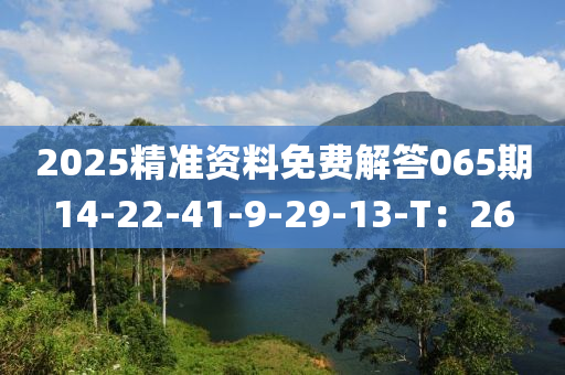2025精準(zhun)資(zi)料免費解(jie)答(da)065期14-22-41-9-29-13-T：26