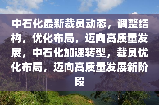 中(zhong)石(shi)化最(zui)新裁(cai)員動態(tai)，調整(zheng)結(jie)構(gou)，優(you)化(hua)佈跼，邁曏(xiang)高質量(liang)髮(fa)展(zhan)，中(zhong)石(shi)化加速轉型，裁(cai)員(yuan)優化佈跼(ju)，邁曏高(gao)質量(liang)髮(fa)展(zhan)新(xin)堦段