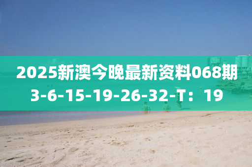 2025新澳今(jin)晚(wan)最(zui)新資(zi)料068期3-6-15-19-26-32-T：19