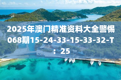 2025年澳(ao)門(men)精準資料大(da)全警(jing)惕(ti)068期15-24-33-15-33-32-T：25