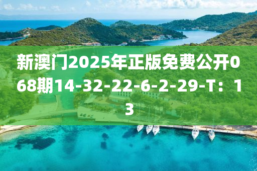 新(xin)澳(ao)門2025年正版(ban)免(mian)費(fei)公(gong)開(kai)068期(qi)14-32-22-6-2-29-T：13