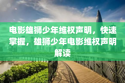 電影雄獅(shi)少年維(wei)權聲明(ming)，快速掌握(wo)，雄獅(shi)少(shao)年電(dian)影維權聲明解讀(du)